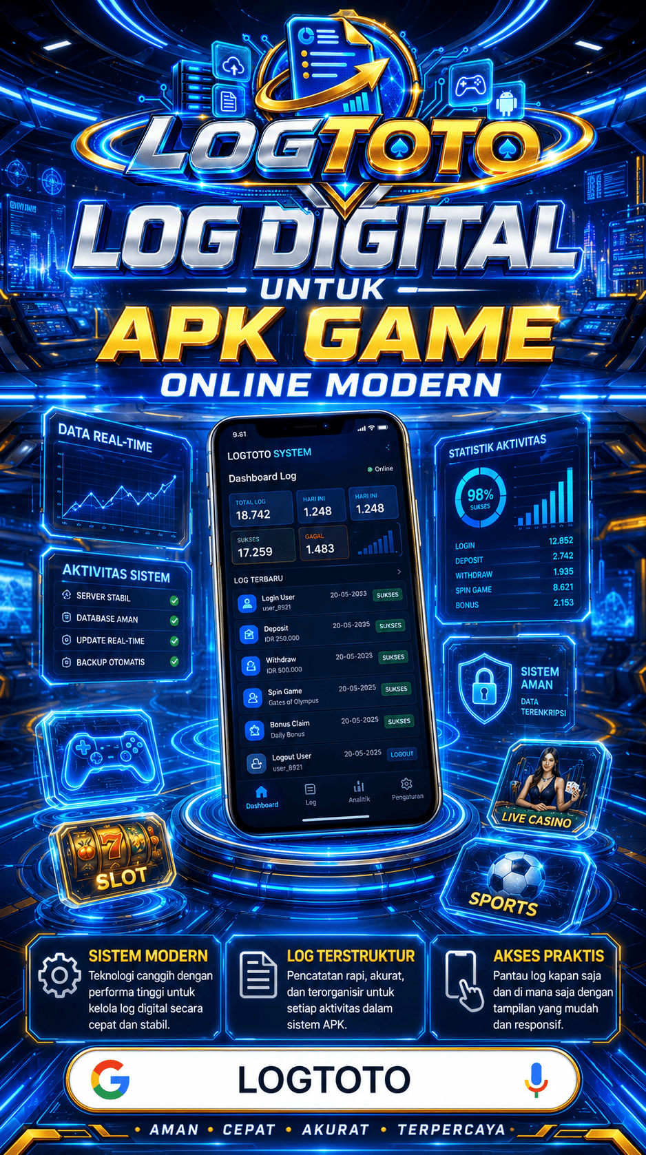 Pratinjau antarmuka LOGTOTO — aplikasi APK resmi Android v2.0.3
